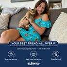 Friends in matching Women's Purrfect Pisces Custom Cat Face Off-Shoulder Dress — a group gift photo