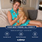 Friends in matching Women's Purrfect Pisces Custom Cat Face V-Neck Dress — a group gift photo