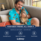 Friends in matching Men's Purrfect Pisces Custom Cat Face Shirt & Shorts Set — a group gift photo