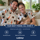 Friends in matching Men's Kitty Plumes Custom Cat Face Hawaiian Shirt — a group gift photo