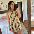 Real-life photo of someone wearing Women's Die Laughing Custom Face Tank Dress — custom faces printed all-over