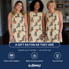 Friends in matching Women's Die Laughing Custom Face Tank Dress — a group gift photo