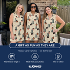 Friends in matching Women's Die Laughing Custom Face V-Neck Dress — a group gift photo