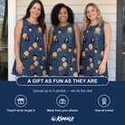 Friends in matching Women's Lunar Laughs Custom Face Tank Dress — a group gift photo