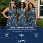 Friends in matching Women's Lunar Laughs Custom Face V-Neck Dress — a group gift photo