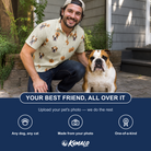 Friends in matching Men's Fiery Fiends Custom Dog Face Polo Shirt — a group gift photo