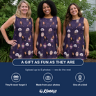 Friends in matching Women's Feathered Frights Custom Face Tank Dress — a group gift photo
