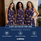 Friends in matching Women's Feathered Frights Custom Face V-Neck Dress — a group gift photo