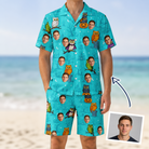 Man wearing Men's Nocturnal Nonsense Custom Face Shirt & Shorts Set — custom faces printed all-over