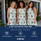 Friends in matching Women's Phantom Phalanges Custom Face Tank Dress — a group gift photo