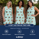 Friends in matching Women's Phantom Phalanges Custom Face V-Neck Dress — a group gift photo