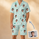 Man wearing Men's Phantom Phalanges Custom Face Shirt & Shorts Set — custom faces printed all-over