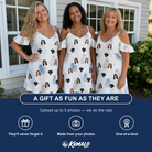 Friends in matching Women's Wraith Wiggles Custom Face Off-Shoulder Dress — a group gift photo