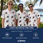 Friends in matching Men's Wraith Wiggles Custom Face Hawaiian Shirt — a group gift photo