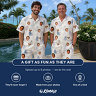 Friends in matching Men's Wraith Wiggles Custom Face Shirt & Shorts Set — a group gift photo