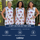 Friends in matching Women's Talon Terrors Custom Face V-Neck Dress — a group gift photo