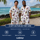 Friends in matching Men's Talon Terrors Custom Face Shirt & Shorts Set — a group gift photo