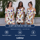 Friends in matching Women's Resting Jest Custom Face Off-Shoulder Dress — a group gift photo