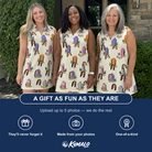 Friends in matching Women's Resting Jest Custom Face V-Neck Dress — a group gift photo