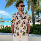 Real-life photo of someone wearing Men's Resting Jest Custom Face Hawaiian Shirt — custom faces printed all-over