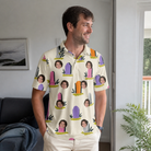 Real-life photo of someone wearing Men's Resting Jest Custom Face Polo Shirt — custom faces printed all-over
