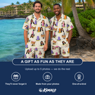 Friends in matching Men's Resting Jest Custom Face Shirt & Shorts Set — a group gift photo