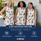 Friends in matching Women's Skeleton Shenanigans Custom Face V-Neck Dress — a group gift photo
