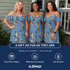 Friends in matching Women's Hoot Hollow Custom Face Off-Shoulder Dress — a group gift photo