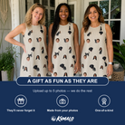 Friends in matching Women's Feline Frights Custom Face Tank Dress — a group gift photo