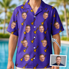 Man wearing Men's Mopstick Magic Custom Face Hawaiian Shirt — custom faces printed all-over
