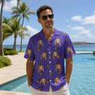 Real-life photo of someone wearing Men's Mopstick Magic Custom Face Hawaiian Shirt — custom faces printed all-over