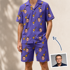 Man wearing Men's Mopstick Magic Custom Face Shirt & Shorts Set — custom faces printed all-over