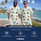 Friends in matching Men's Ghostly Goofballs Custom Face Shirt & Shorts Set — a group gift photo