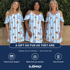 Friends in matching Women's Mausoleum Mirth Custom Face Off-Shoulder Dress — a group gift photo