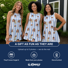 Friends in matching Women's Mausoleum Mirth Custom Face Tank Dress — a group gift photo