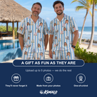 Friends in matching Men's Mausoleum Mirth Custom Face Shirt & Shorts Set — a group gift photo