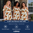 Friends in matching Women's Carved Chuckles Custom Face Off-Shoulder Dress — a group gift photo