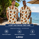 Friends in matching Men's Carved Chuckles Custom Face Shirt & Shorts Set — a group gift photo