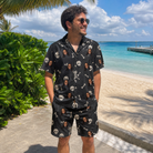 Real-life photo of someone wearing Men's Rattle Rascals Custom Face Shirt & Shorts Set — custom faces printed all-over