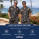 Friends in matching Men's Rattle Rascals Custom Face Shirt & Shorts Set — a group gift photo