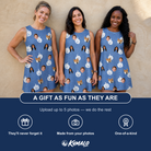 Friends in matching Women's Autumn Orbs Custom Face Tank Dress — a group gift photo