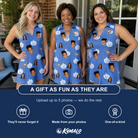Friends in matching Women's Autumn Orbs Custom Face V-Neck Dress — a group gift photo