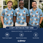 Friends in matching Men's Wisp Whimsy Custom Face Polo Shirt — a group gift photo