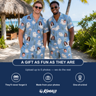 Friends in matching Men's Wisp Whimsy Custom Face Shirt & Shorts Set — a group gift photo