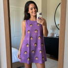 Real-life photo of someone wearing Women's Spindle Specters Custom Face Tank Dress — custom faces printed all-over