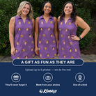 Friends in matching Women's Spindle Specters Custom Face V-Neck Dress — a group gift photo