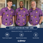 Friends in matching Men's Spindle Specters Custom Face Polo Shirt — a group gift photo