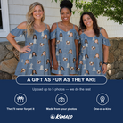 Friends in matching Women's Epitaph Escapades Custom Face Off-Shoulder Dress — a group gift photo