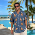 Real-life photo of someone wearing Men's Epitaph Escapades Custom Face Hawaiian Shirt — custom faces printed all-over