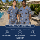 Friends in matching Men's Epitaph Escapades Custom Face Shirt & Shorts Set — a group gift photo